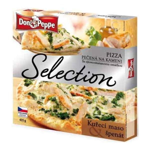 Don Peppe Selection Pizza kuřecí maso & špenát pečená na kameni