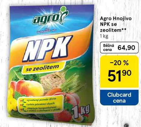 Agro Hnojivo NPK se zeolitem, 1 kg  