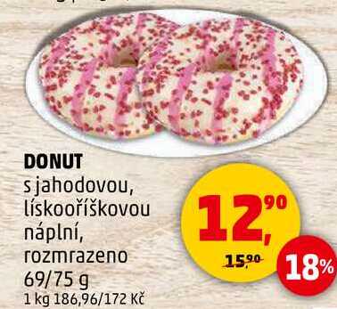 DONUT s jahodovou, 69/75 g