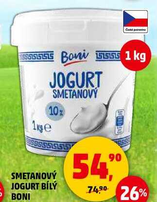SMETANOVÝ JOGURT BÍLÝ BONI, 1 kg