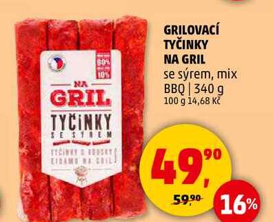 GRILOVACÍ TYČINKY NA GRIL se sýrem, 340 g