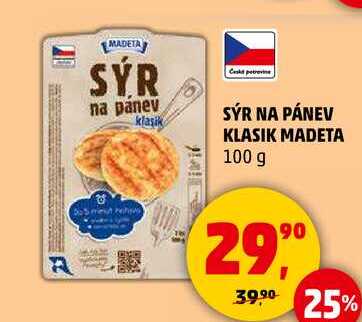 SÝR NA PÁNEV KLASIK MADETA, 100 g  