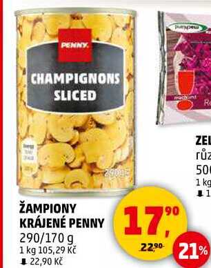 ŽAMPIONY KRÁJENÉ PENNY, 290/170 g 