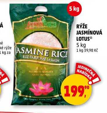 RÝŽE JASMÍNOVÁ LOTUS, 5 kg  