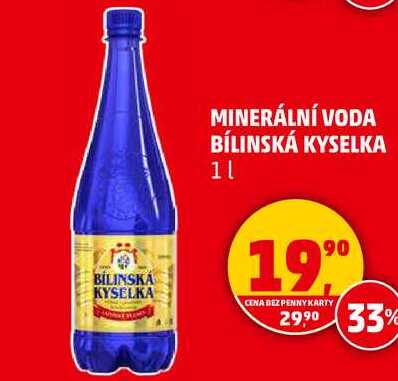 MINERÁLNÍ VODA BÍLINSKÁ KYSELKA, 1 l 