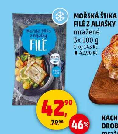 MOŘSKÁ ŠTIKA FILÉ Z ALJAŠKY mražené, 3x 100 g