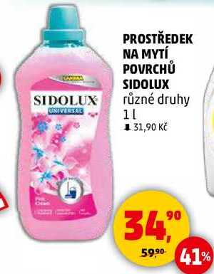 PROSTŘEDEK NA MYTÍ POVRCHŮ SIDOLUX různé druhy, 1 l 