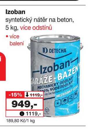 Izoban syntetický nátěr na beton, 5 kg, více odstínů 
