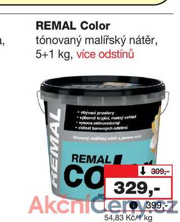 REMAL Color tónovaný malířský nátěr, 5+1 kg