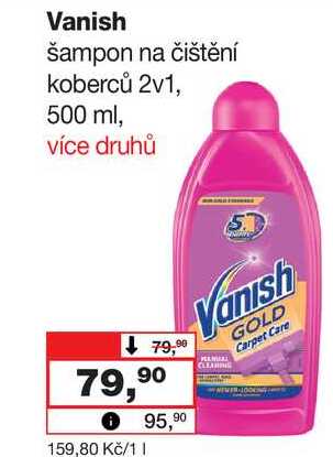 Vanish šampon na čištění koberců 2v1, 500 ml