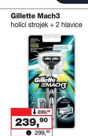 Gillette Mach3 holící strojek +2 hlavice 