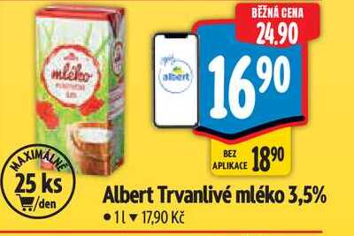  Albert Trvanlivé mléko 3,5%  1 l
