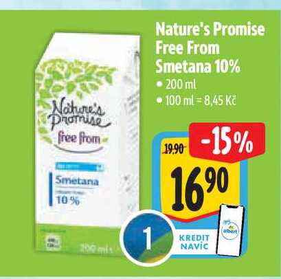 Nature's Promise Free From Smetana 10%   200 ml 