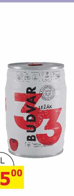Budweiser Budvar, Budvar33, pivo světlý ležák 5l sud