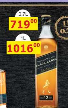 Johnnie Walker Black label 12ti letá skotská whisky 0,7l 700ml, 