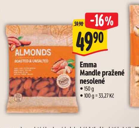   Emma Mandle pražené nesolené 150 g  