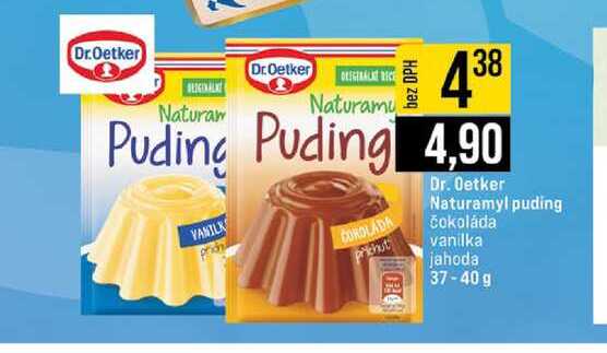 Dr. Oetker Naturamyl puding čokoláda vanilka jahoda 37-40 g 