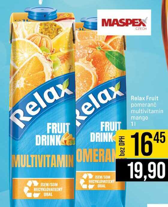 Relax Fruit pomeranč multivitamin mango 1l