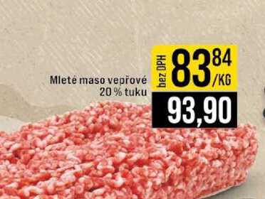 Mleté maso vepřové 20% tuku 1kg