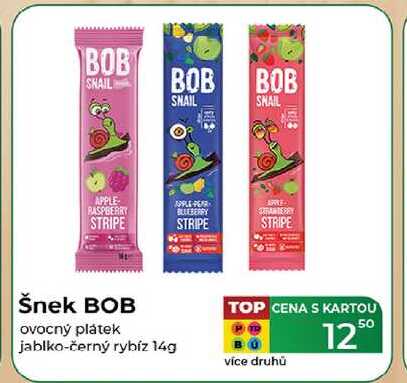 Šnek BOB ovocný plátek jablko-černý rybíz 14g 