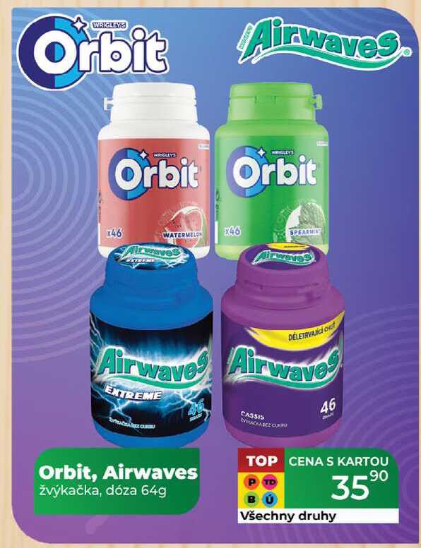 Orbit, Airwaves žvýkačka, dóza 64g 
