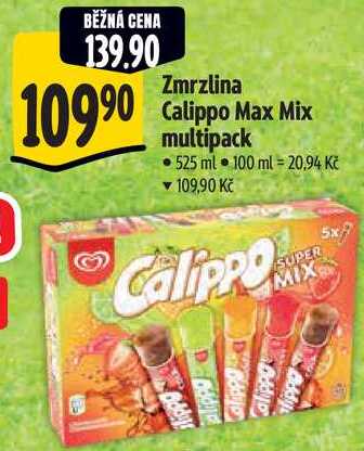 Zmrzlina Calippo Max Mix multipack, 525 ml 