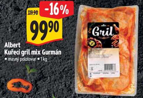 Albert Kuřecí gril mix Gurmán, 1 kg