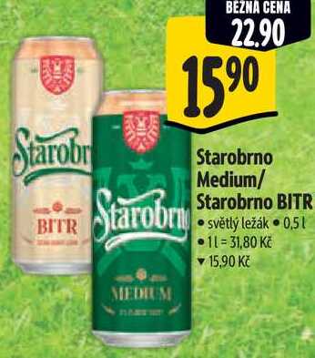 Starobrno BITR, 0,5 l v akci