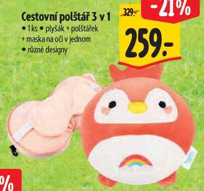 Cestovní polštář 3 v1 