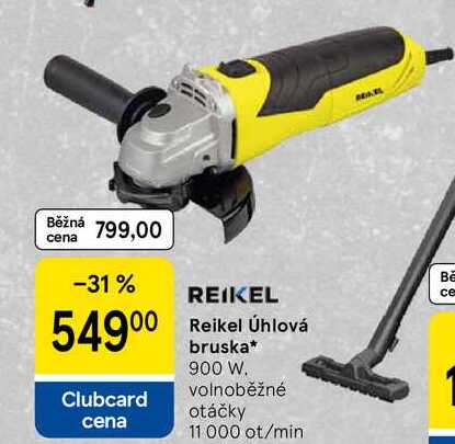 Reikel Úhlová bruska, 900 W. volnoběžné otáčky 11 000 ot/min  