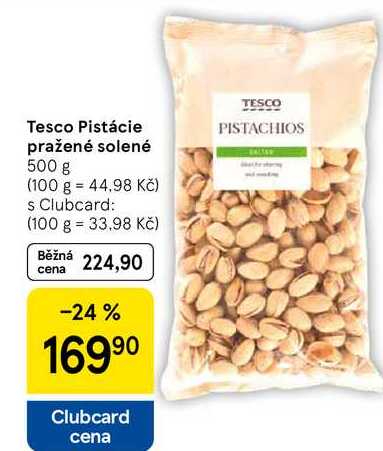 Tesco Pistácie pražené solené, 500 g  