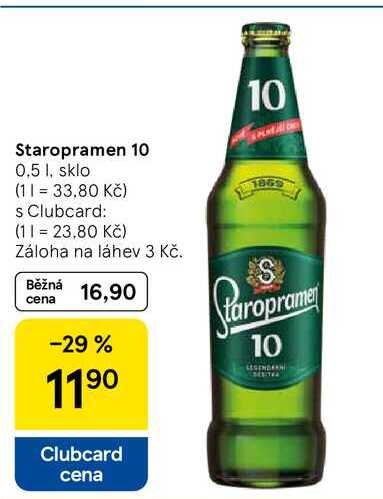 Staropramen 10, 0,5 l, sklo  