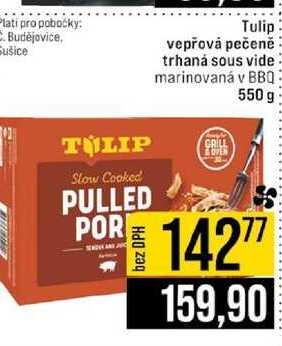 Tulip vepřová pečeně trhaná sous vide marinovaná v BBQ 550 g