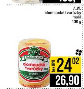 A.W. olomoucké tvarůžky malé 100 g 