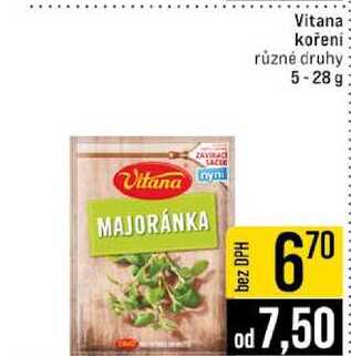 Vitana koření různé druhy 5-28 g 