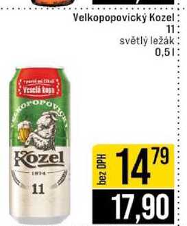 Velkopopovický Kozel 11 světlý ležák 0,5l