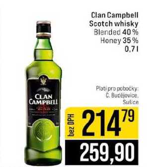 Clan Campbell Scotch whisky Blended 40% Honey 35% 0,7l
