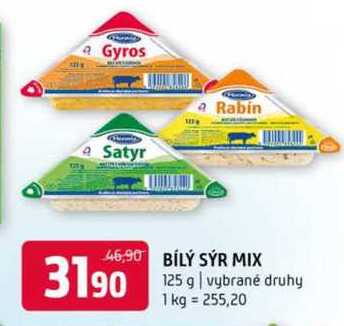 Bílý sýr mix 125 g vybrané druhy