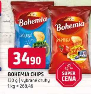 Bohemia Chips 130g, vybrané druhy