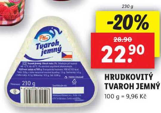 HRUDKOVITÝ TVAROH JEMNÝ, 230 g