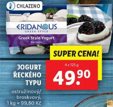 JOGURT ŘECKÉHO TYPU, 4x 125 g
