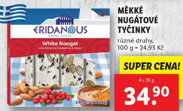 MĚKKÉ NUGÁTOVÉ TYČINKY, 4x 35 g