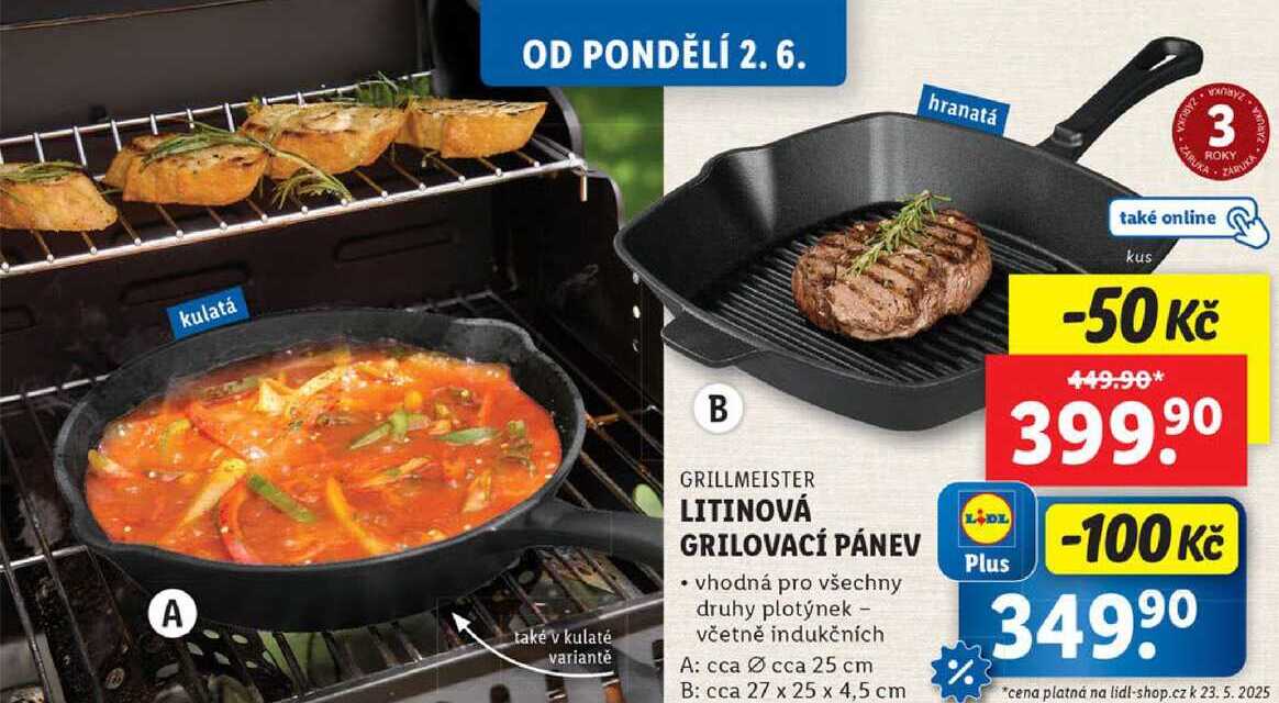LITINOVÁ GRILOVACÍ PÁNEV 