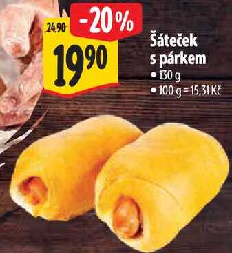 Šáteček s párkem, 130 g