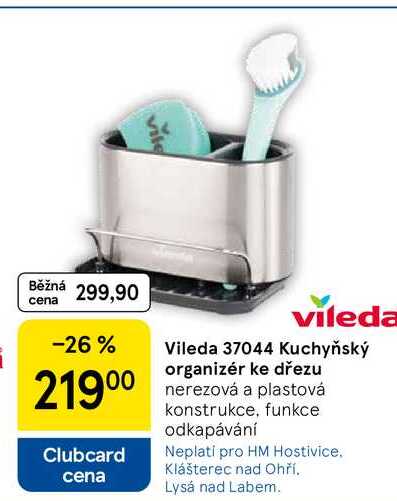 Vileda Kuchyňský organizér ke dřezu nerezová a plastová konstrukce