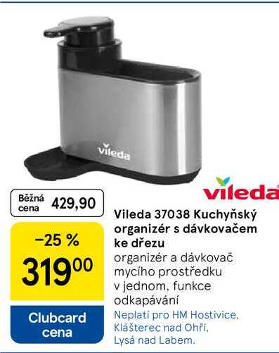 Vileda 37038 Kuchyňský organizér s dávkovačem ke dřezu