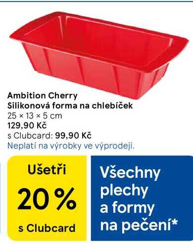 Ambition Cherry Silikonová forma na chlebíček, 25 x 13 x 5 cm  