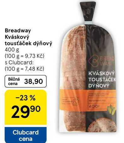 Breadway Kváskový tousťáček dýňový, 400 g  