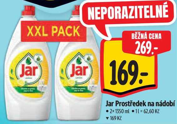 Jar Prostředek na nádobí, 2x 1350 ml