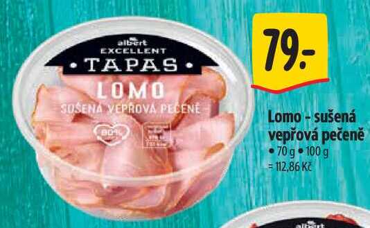 Lomo - sušená vepřová pečeně, 70 g